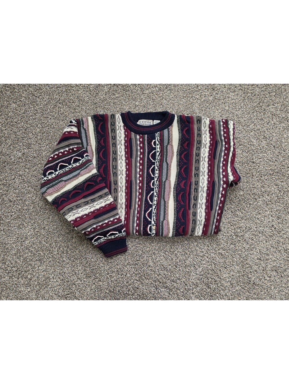 Cotton Traders Textured Pullover L | 90s Crew